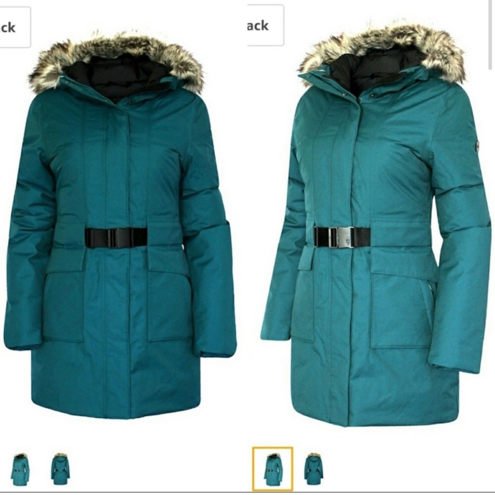 • The North Face Women's Dunagiri Down Parka Winter Coat
Jacket Teal Blue Medium